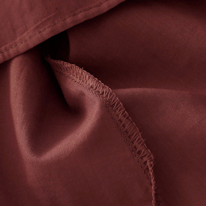 Chemise à manches courtes en coton pour femme, motif Buddha Stones , couleur pure, à volants et plissés - image 16