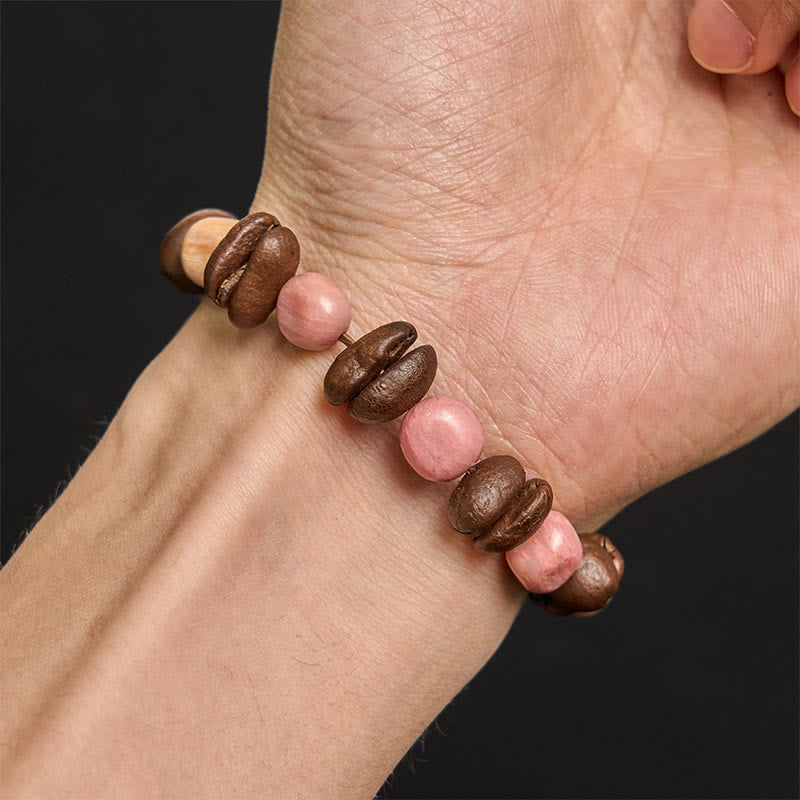 Bracelet en pierres irrégulières faites à la main en grains de café naturels de Buddha Stones - image 5