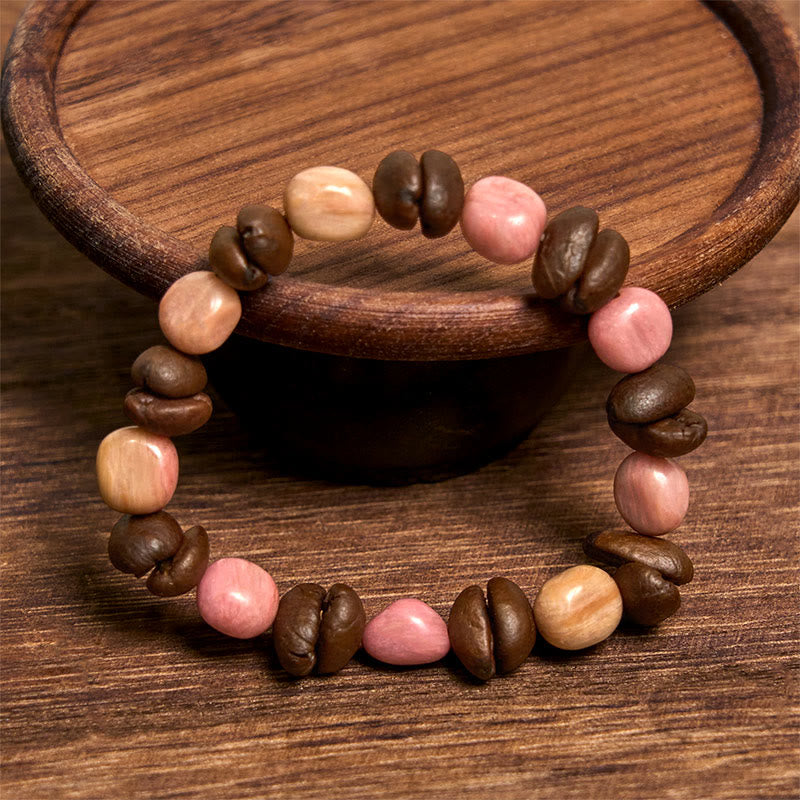 Bracelet en pierres irrégulières faites à la main en grains de café naturels de Buddha Stones - image 2
