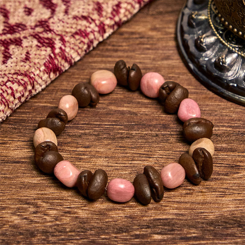 Bracelet en pierres irrégulières faites à la main en grains de café naturels de Buddha Stones - image 3
