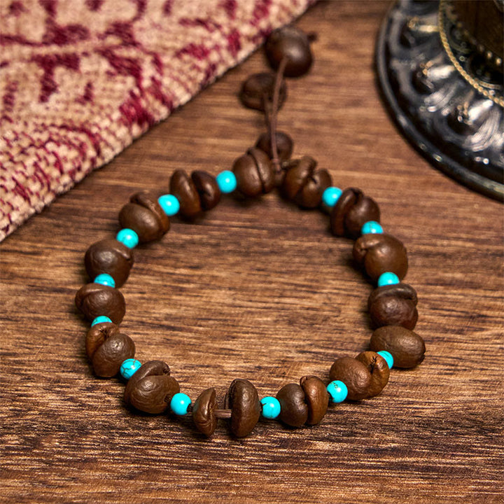 Bracelet en perles turquoises naturelles faites à la main par Buddha Stones - image 2