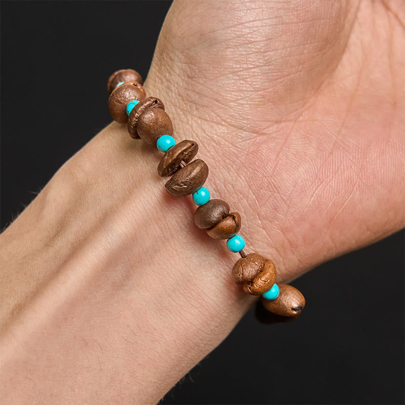 Bracelet en perles turquoises naturelles faites à la main par Buddha Stones - image 5