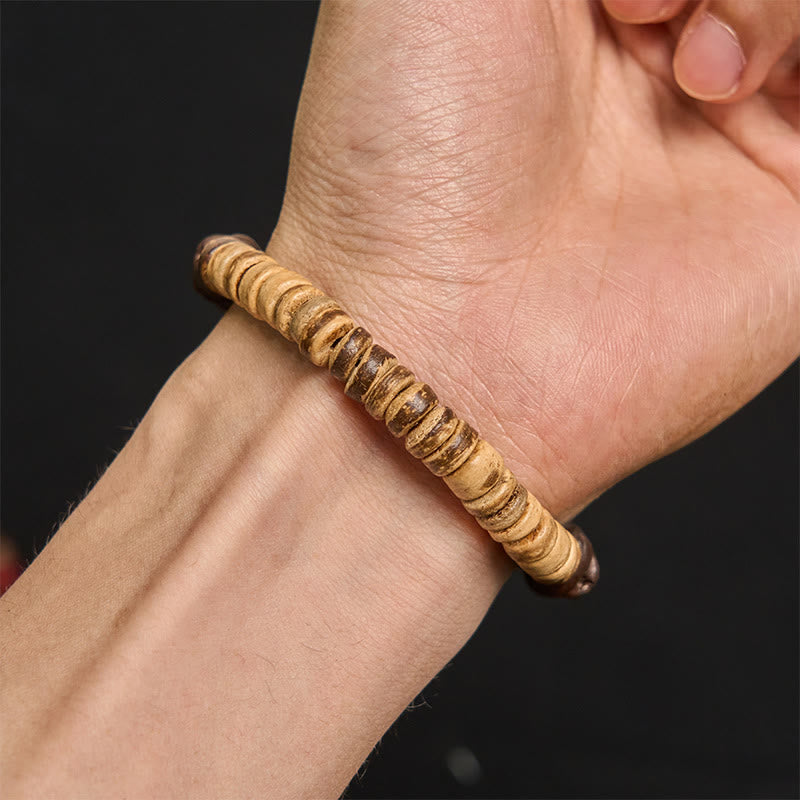 Bracelet porte-bonheur en grains de café naturels faits à la main en Buddha Stones et coquille de noix de coco - image 4