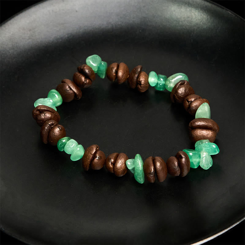 Bracelet en Buddha Stones fait à la main en grains de café naturels, améthyste, citrine, amazonite, cristal irrégulier - image 29