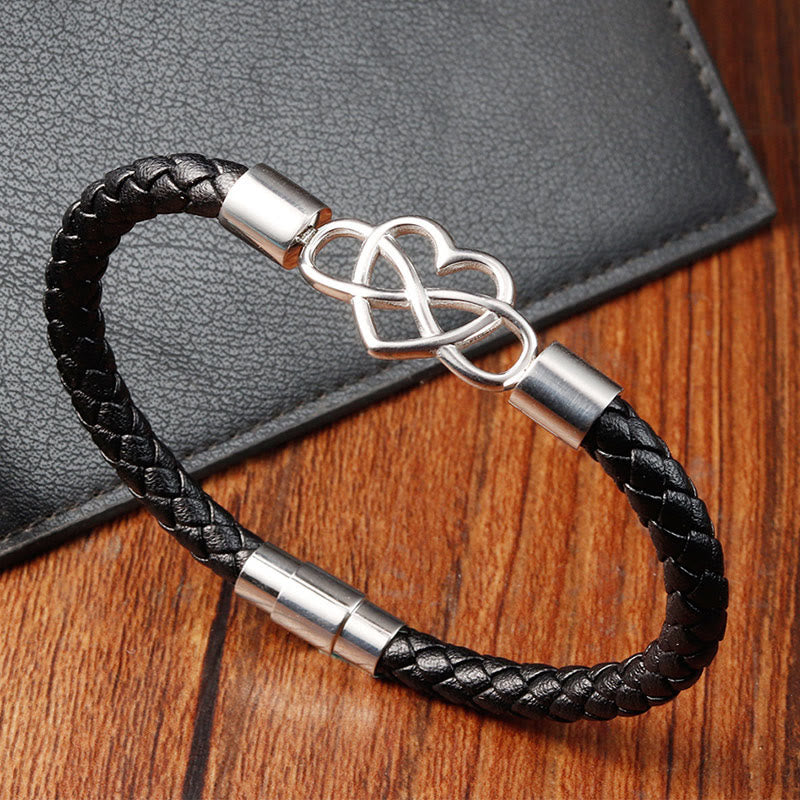 Bracelet en cuir et acier titane avec boucle renforcée et Buddha Stones géométriques - image 11