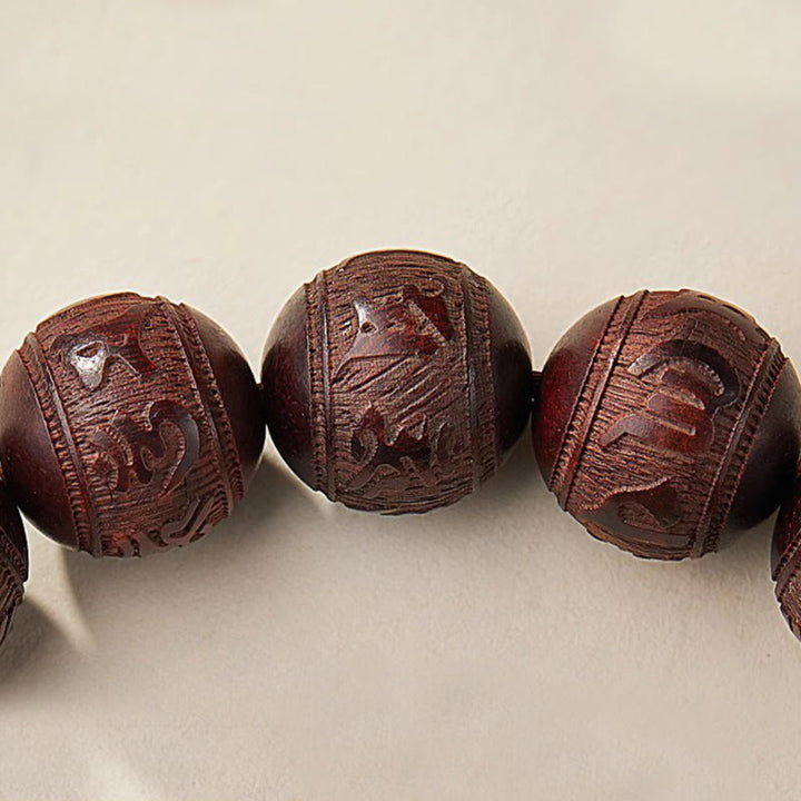 Bracelet Buddha Stones Petite Feuille Bois de Santal Rouge Cinq Directions Dieux de la Richesse Calme - image 17