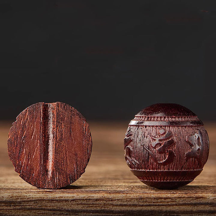Bracelet Buddha Stones Petite Feuille Bois de Santal Rouge Cinq Directions Dieux de la Richesse Calme - image 19
