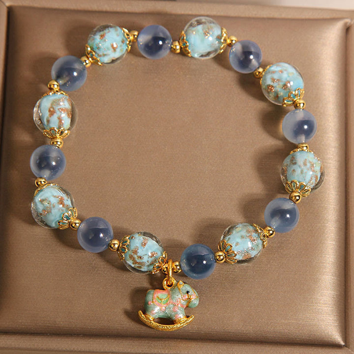 Bracelet de force du cheval en Buddha Stones naturelle et cristal blanc - image 4