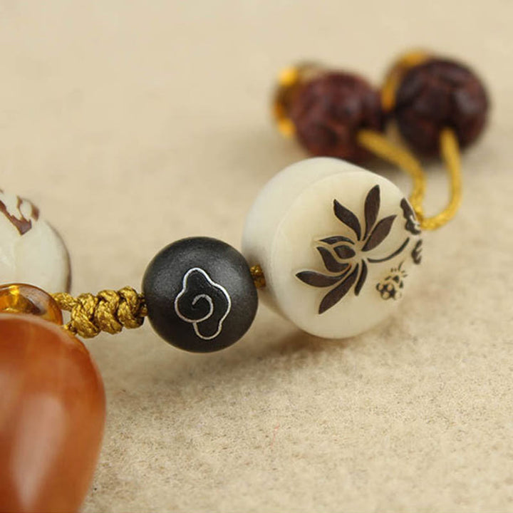 Bracelet tibétain Mala en Buddha Stones et graines de Bodhi blanches - image 13