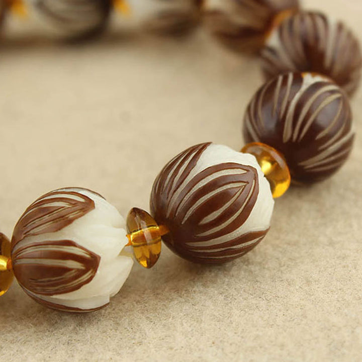 Bracelet tibétain Mala en Buddha Stones et graines de Bodhi blanches - image 14