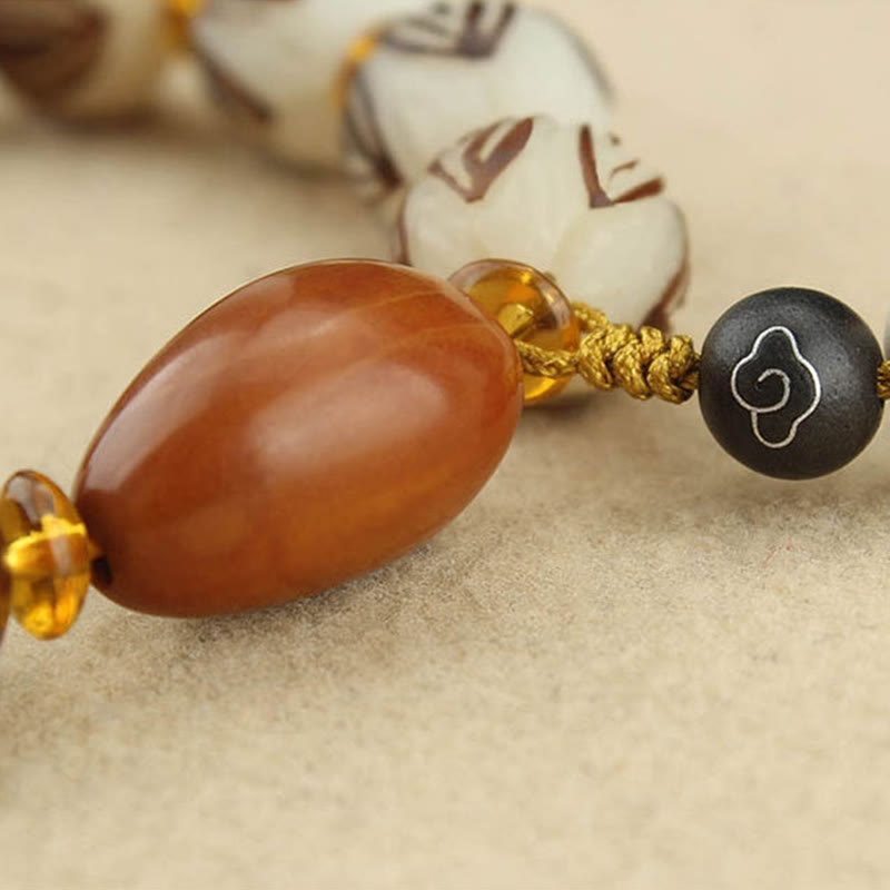 Bracelet tibétain Mala en Buddha Stones et graines de Bodhi blanches - image 15