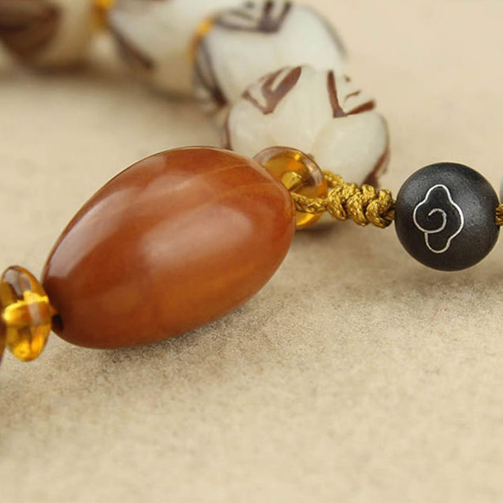 Bracelet tibétain Mala en Buddha Stones et graines de Bodhi blanches - image 15