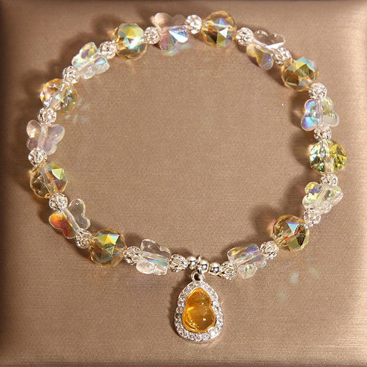 Bracelet d'équilibre en Buddha Stones, gourde papillon, améthyste, citrine, labradorite - Citrine (tour de poignet : 18 cm) - image 6