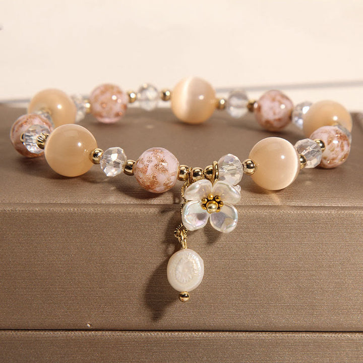 Bracelet de paix en pierre œil de chat jaune aigue-marine Buddha Stones - Œil de chat jaune (circonférence du poignet : 14-16 cm) - image 7