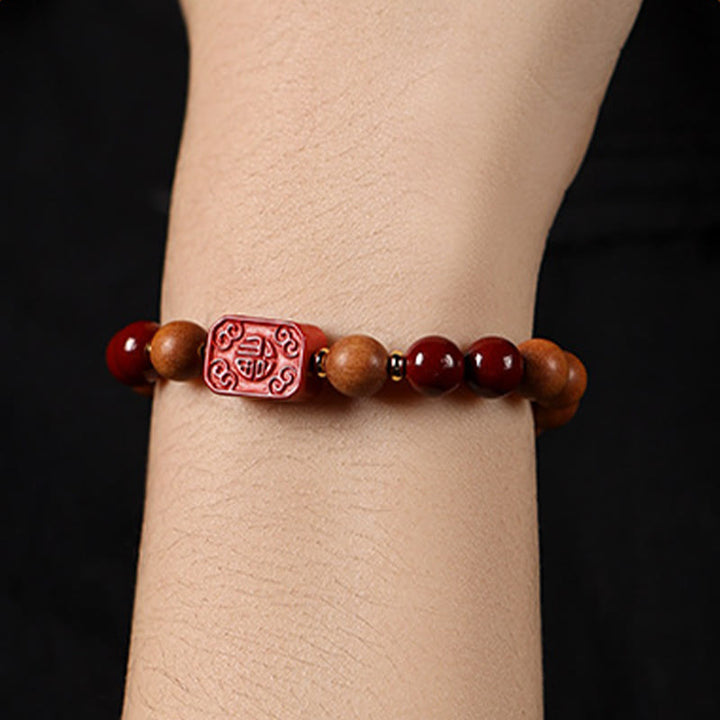 Bracelet de bénédiction en perles de bois de cinabre et Buddha Stones , personnage de Lotus Fu - image 14
