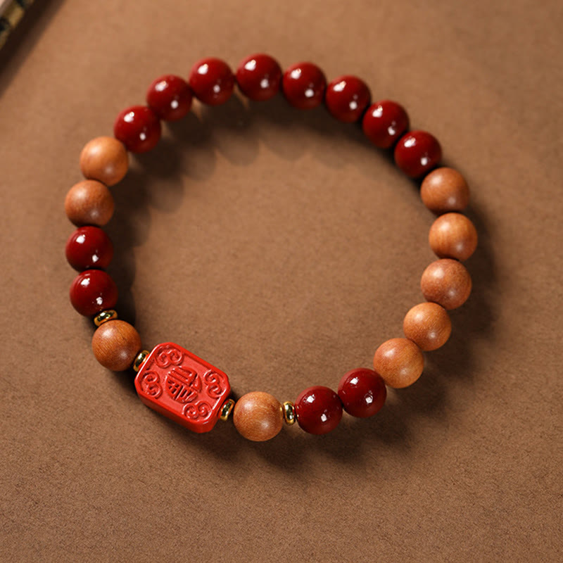 Bracelet de bénédiction en perles de bois de cinabre et Buddha Stones , personnage de Lotus Fu - image 9