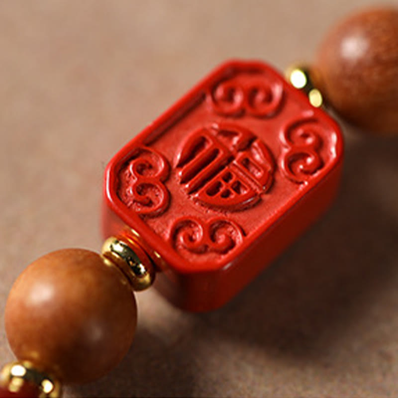 Bracelet de bénédiction en perles de bois de cinabre et Buddha Stones , personnage de Lotus Fu - image 16