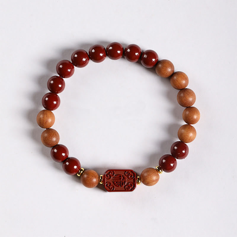 Bracelet de bénédiction en perles de bois de cinabre et Buddha Stones , personnage de Lotus Fu - image 11