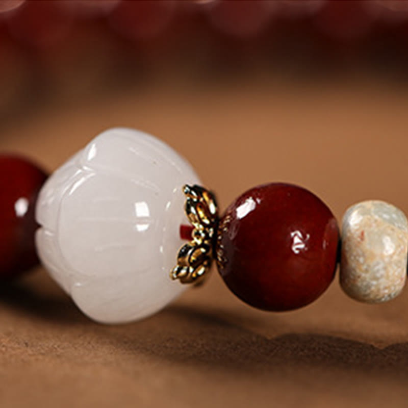 Bracelet de bénédiction en perles de bois de cinabre et Buddha Stones , personnage de Lotus Fu - image 15