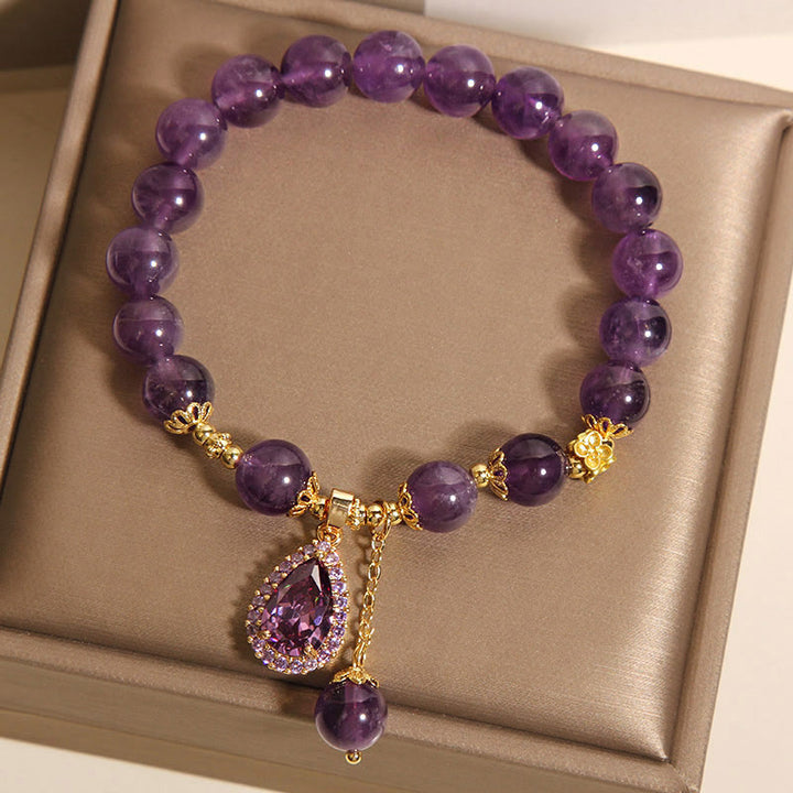 Bracelet d'équilibre en améthyste naturelle et Buddha Stones - image 7