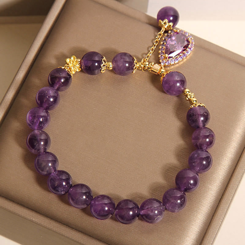 Bracelet d'équilibre en améthyste naturelle et Buddha Stones - image 8