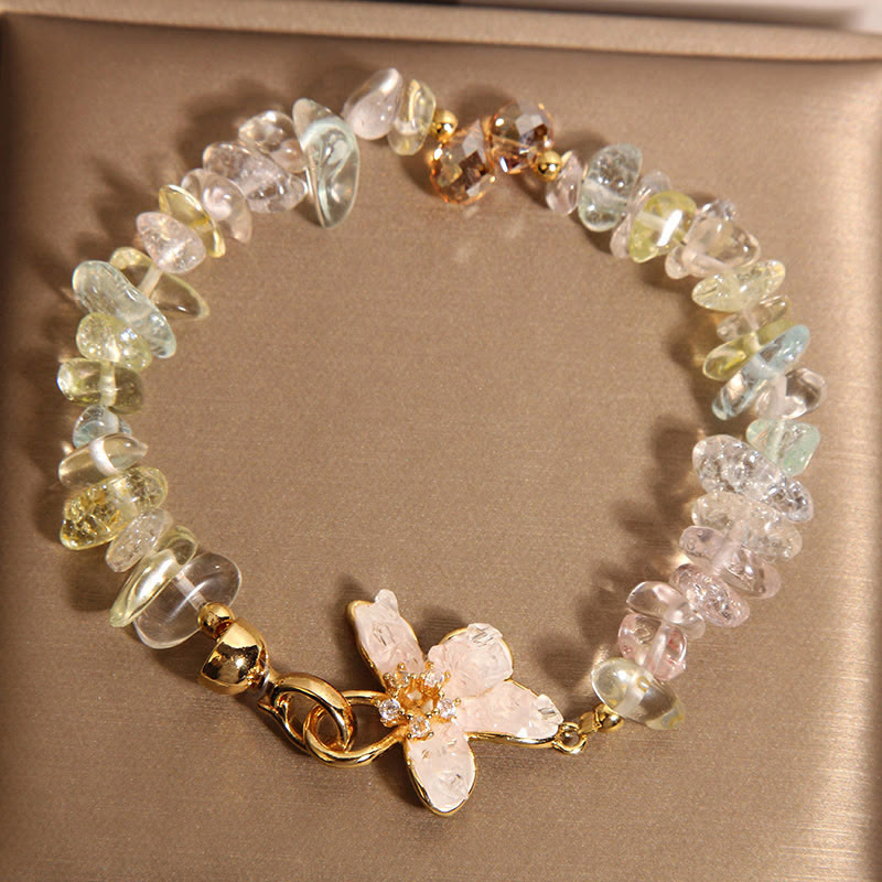 Bracelet d'équilibre en Buddha Stones, gravier irrégulier naturel, améthyste, cristal bleu, glycine - Cristal coloré (tour de poignet : 15-19 cm) - image 7