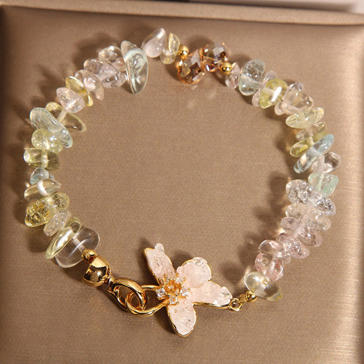 Bracelet d'équilibre en Buddha Stones, gravier irrégulier naturel, améthyste, cristal bleu, glycine - Cristal coloré (tour de poignet : 15-19 cm) - image 7