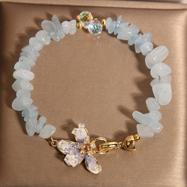 Bracelet d'équilibre en Buddha Stones, gravier irrégulier naturel, améthyste, cristal bleu, glycine - Cristal bleu (tour de poignet : 15-19 cm) - image 5