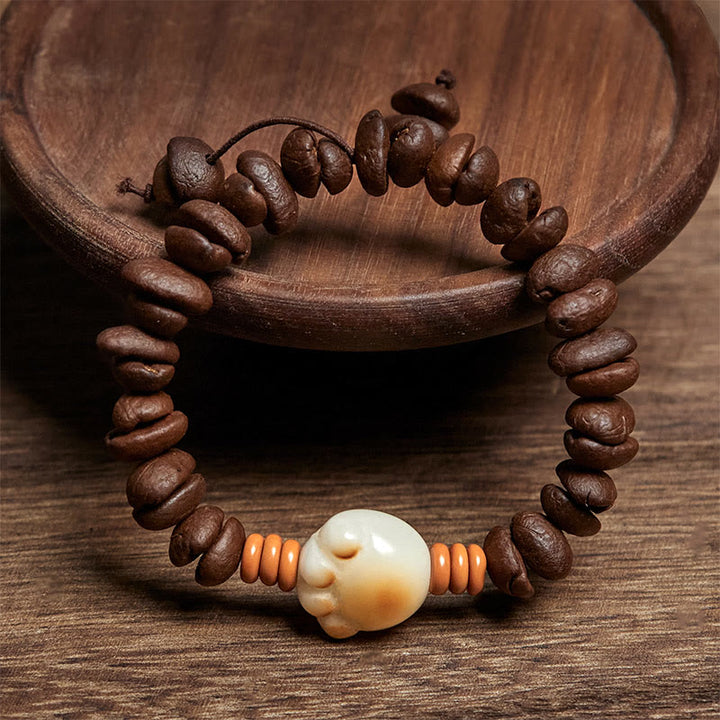 Bracelet de perles Bodhi en grains de café et pattes de chat naturelles en Buddha Stones - image 2