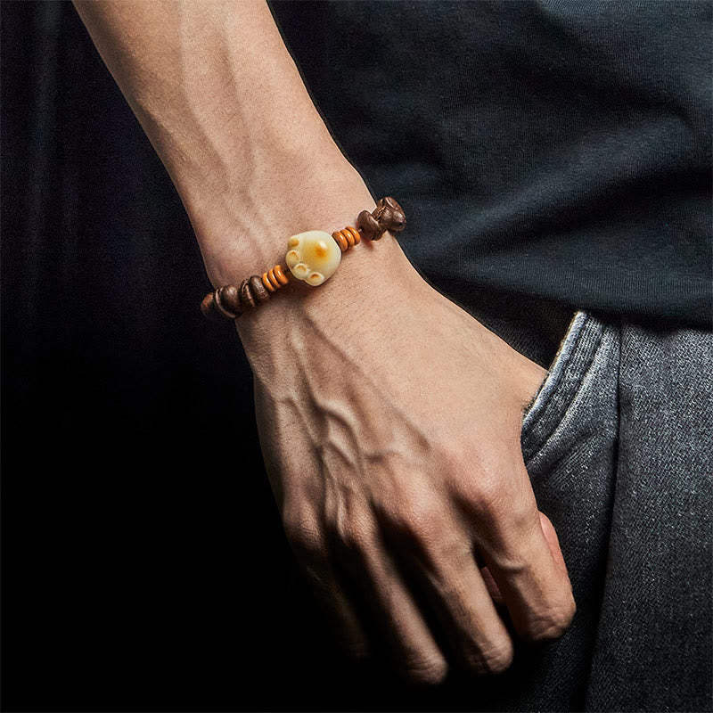 Bracelet de perles Bodhi en grains de café et pattes de chat naturelles en Buddha Stones - image 5