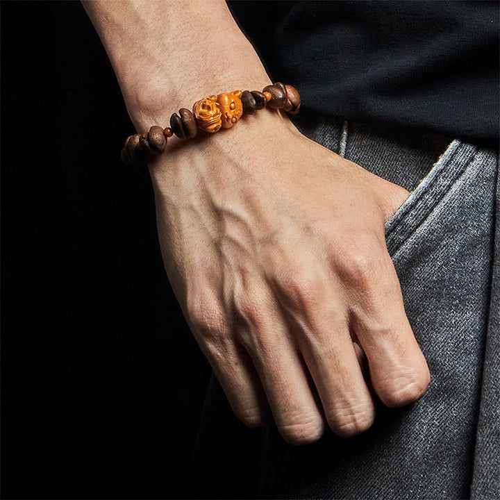 Bracelet Buddha Stones Natural Fox Grains de café en bois de wengé - image 5