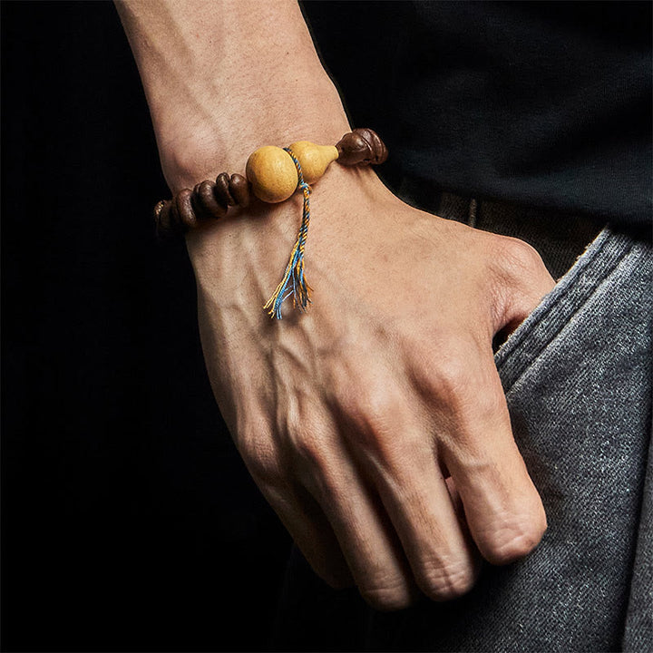 Bracelet Buddha Stones en grains de café et courge naturelle - image 5