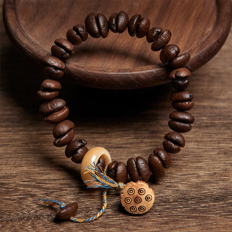 Bracelet Bodhi en bois de wengé et graines de lotus naturelles, Buddha Stones - image 2