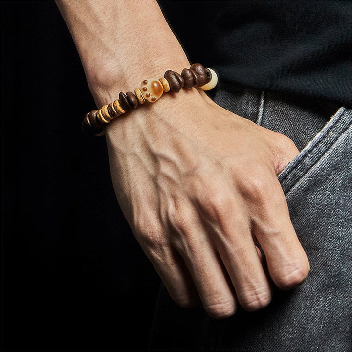 Bracelet fait main en Buddha Stones , motif patte de chat, grains de café et graines de Bodhi - image 5