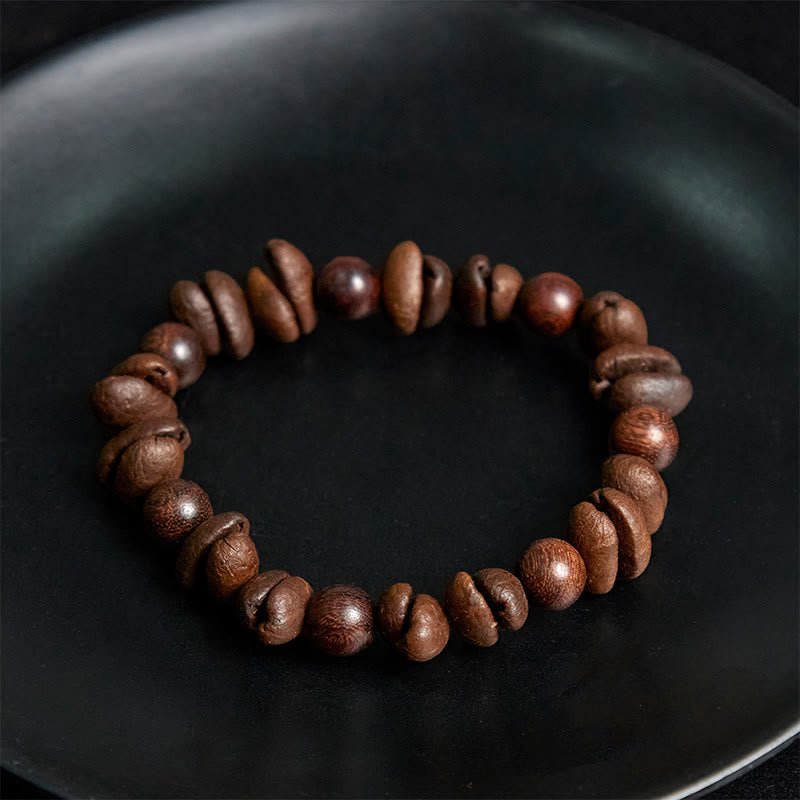Bracelet de protection en grains de café et bois de santal naturels Buddha Stones - image 4
