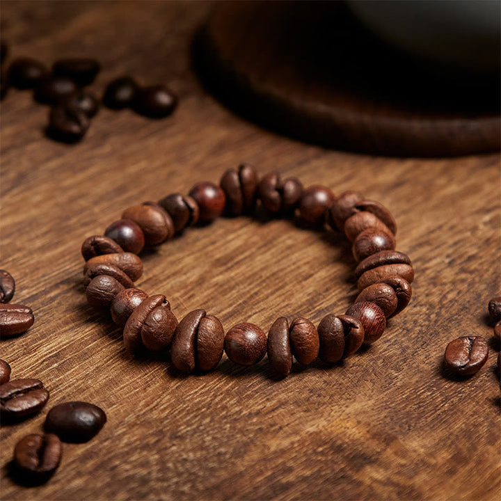 Bracelet de protection en grains de café et bois de santal naturels Buddha Stones - image 3