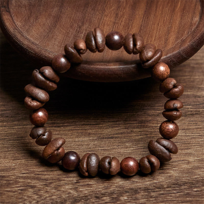 Bracelet de protection en grains de café et bois de santal naturels Buddha Stones - image 2