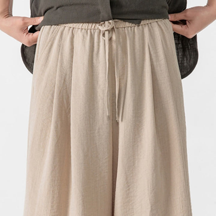 Pantalon décontracté ample à boutons Buddha Stones pour homme, coupe ample, en coton, longueur 7-8, avec poches - image 12
