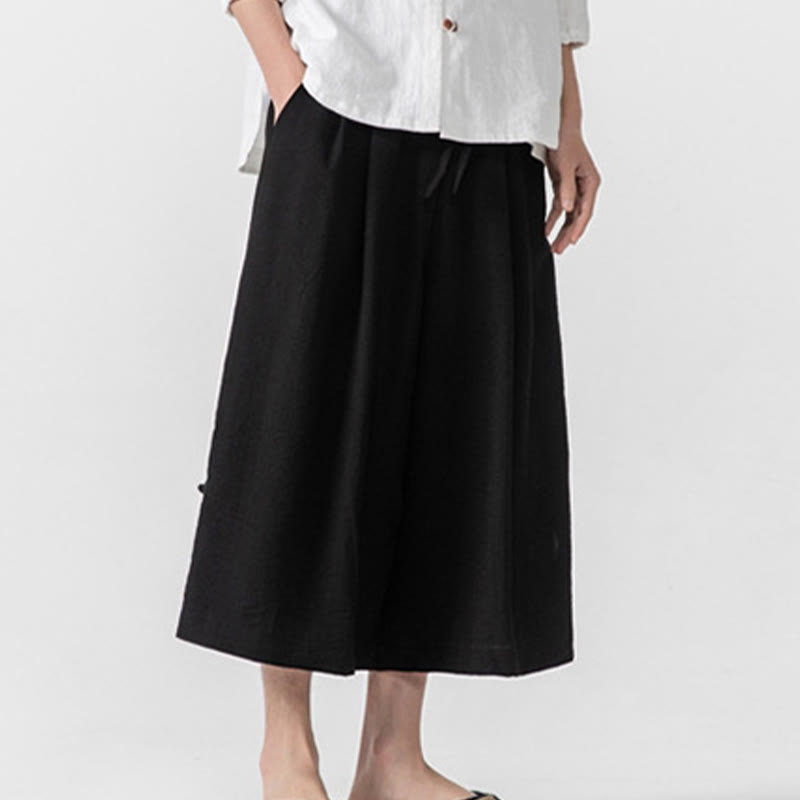 Pantalon décontracté ample à boutons Buddha Stones pour homme, coupe ample, en coton, longueur 7-8, avec poches - image 17