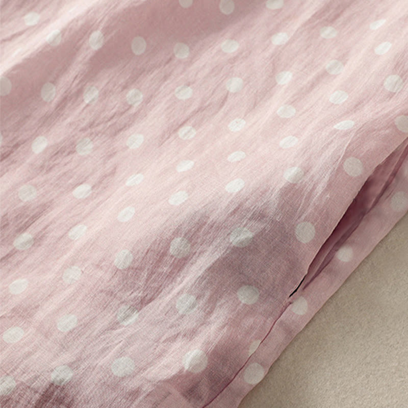 Robe mi-longue en polyester à pois et boutons, avec poches, style printemps, Buddha Stones - image 18