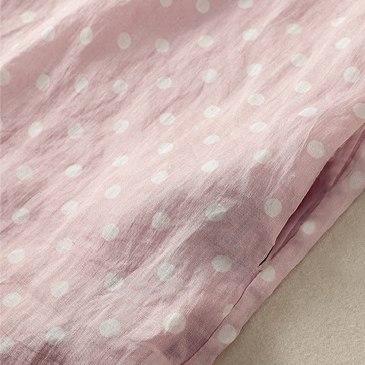 Robe mi-longue en polyester à pois et boutons, avec poches, style printemps, Buddha Stones - image 18