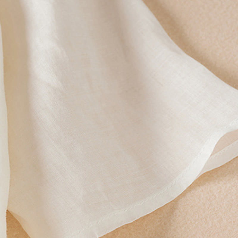 Robe mi-longue en fibre de coton à col ras du cou et manches mi-longues, brodée de feuilles et de Buddha Stones - image 13