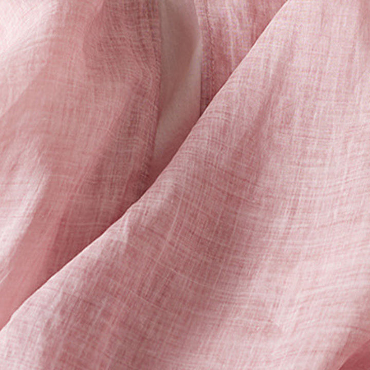 Robe mi-longue en fibre de coton à col ras du cou et manches mi-longues, brodée de feuilles et de Buddha Stones - image 16