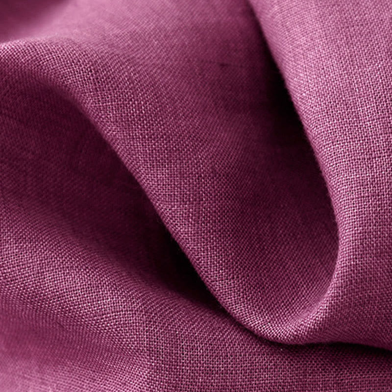 Chemise en coton à col ras du cou et manches trois-quarts pour femme, motif Buddha Stones uni, boutonné et plissé - image 19
