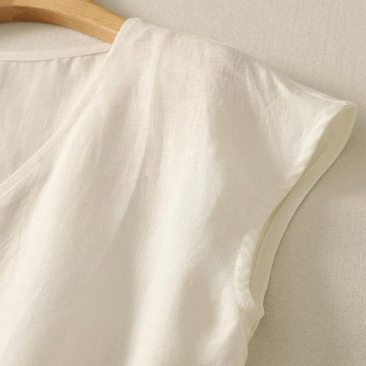 Gilet sans manches en coton pour femme, col en V, style rétro, motif Buddha Stones - image 12