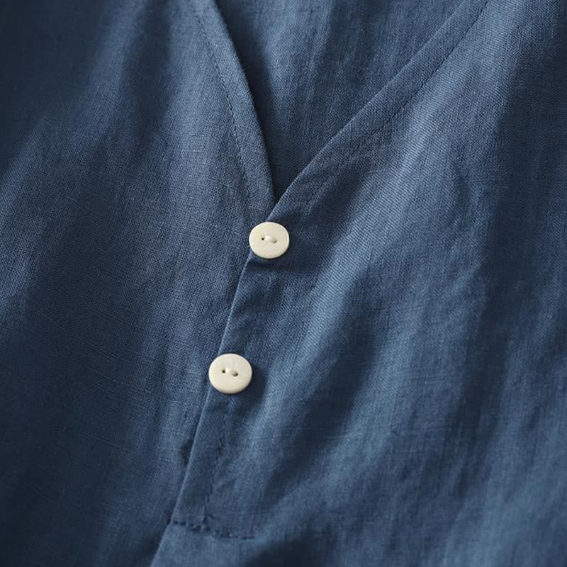 Gilet sans manches en coton pour femme, col en V, style rétro, motif Buddha Stones - image 3