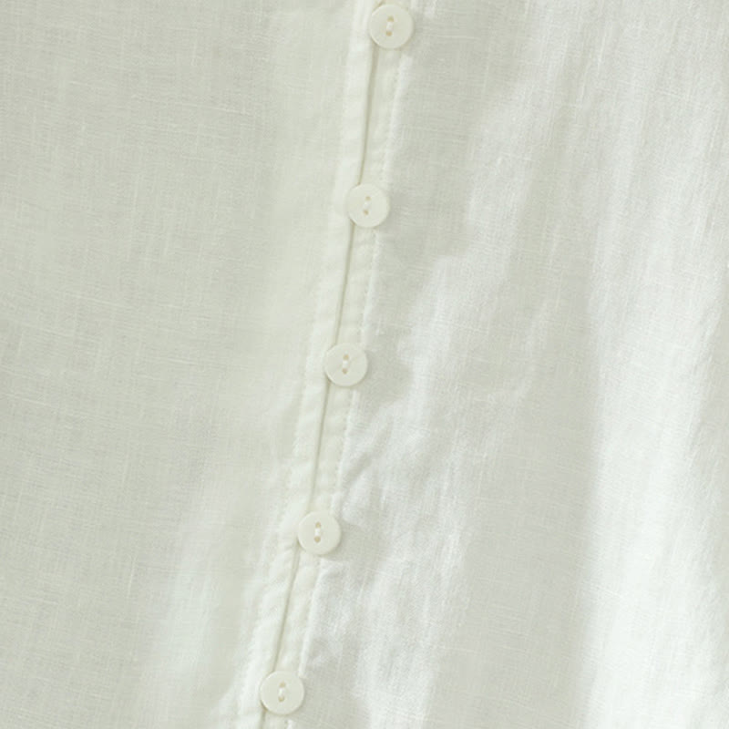 Chemise femme à manches mi-longues et col en V avec boutons unis Buddha Stones - image 13