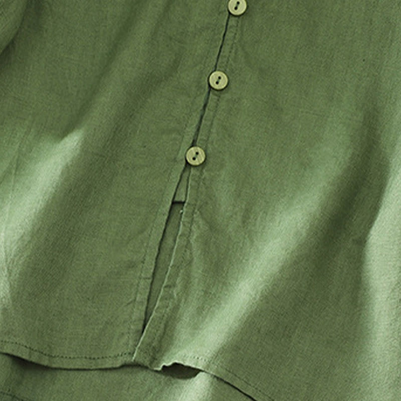 Chemise femme à manches mi-longues et col en V avec boutons unis Buddha Stones - image 19