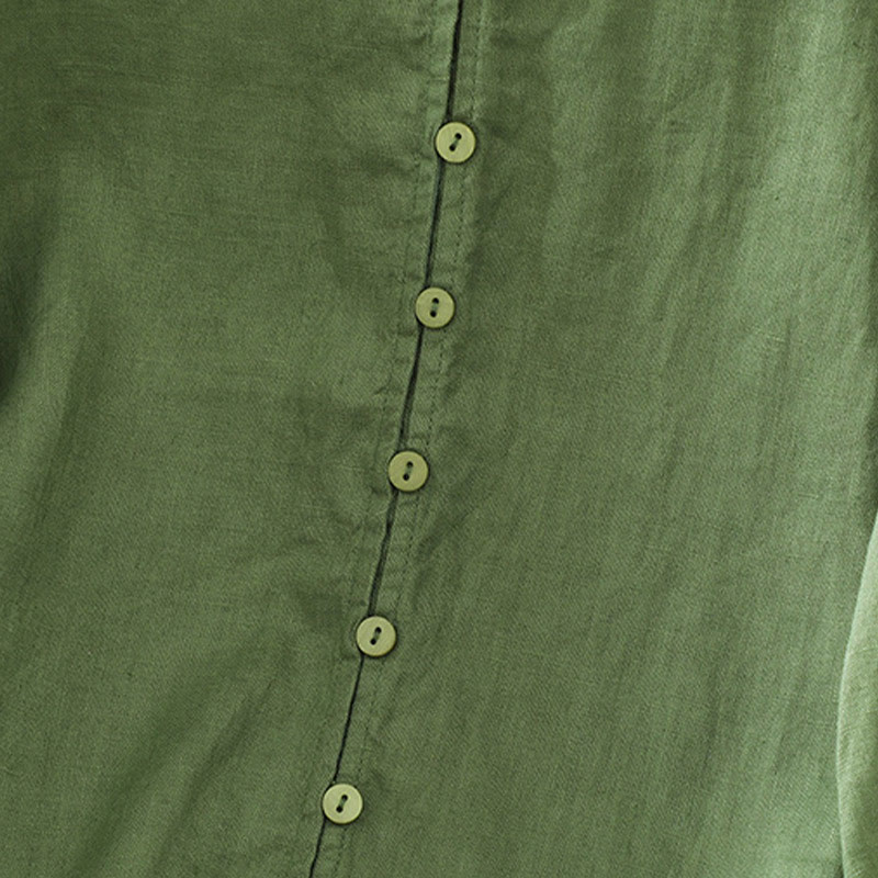 Chemise femme à manches mi-longues et col en V avec boutons unis Buddha Stones - image 18