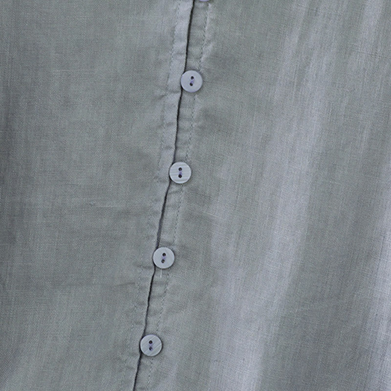 Chemise femme à manches mi-longues et col en V avec boutons unis Buddha Stones - image 24